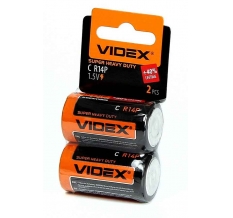 Батарейки Videx R14 shrink card